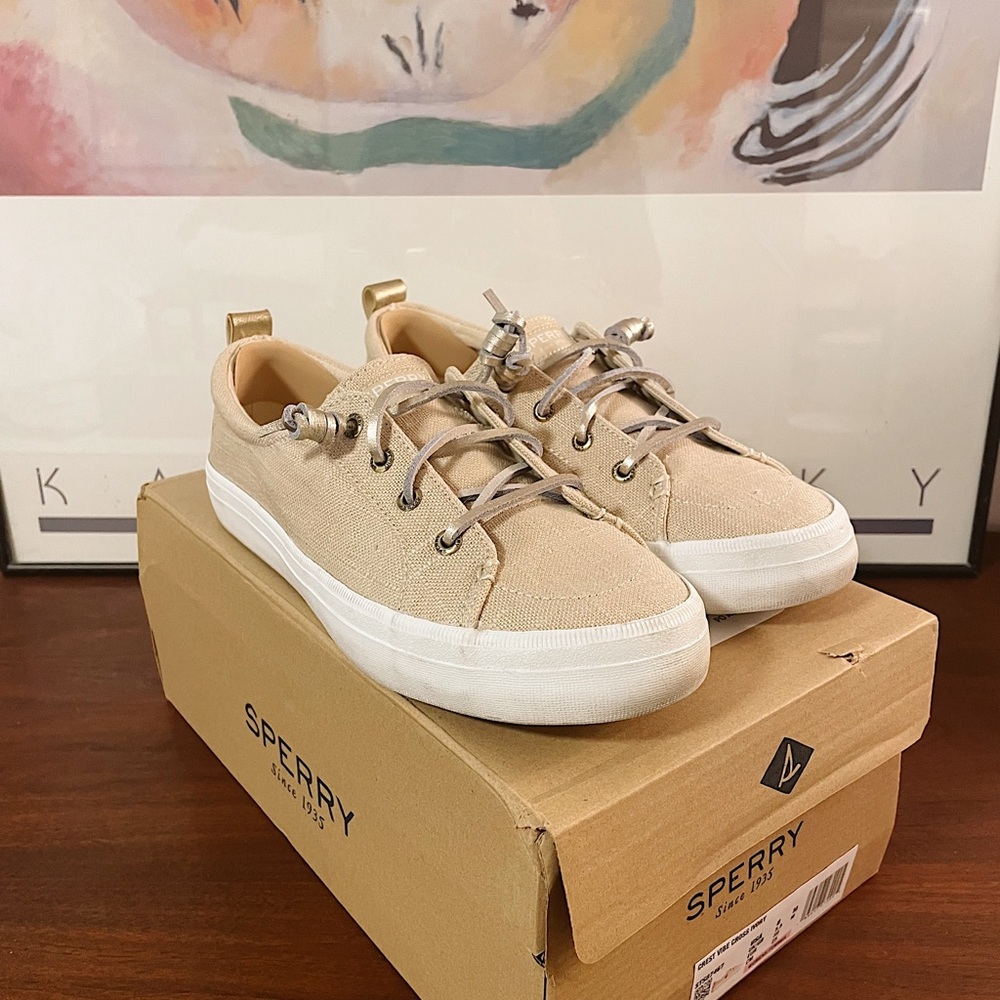 Sperry Beige Canvas Sneakers
